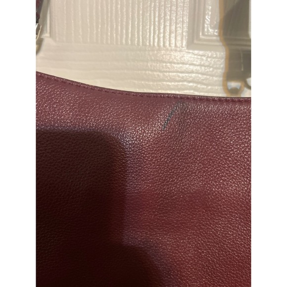 Kate Spade New York Pebbled Leather Shoulder Bag Burgundy Maroon Tote - Picture 3 of 11